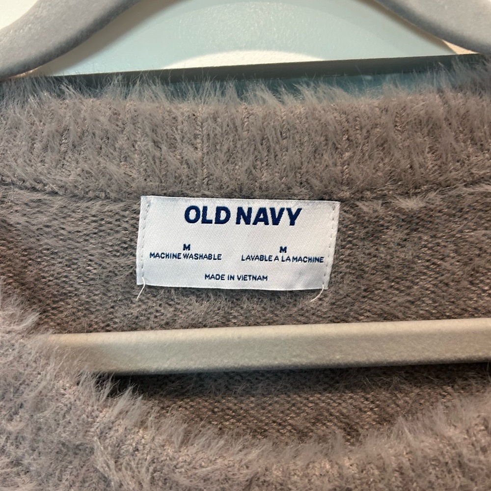 Old Navy Gray Fuzzy Sweater
